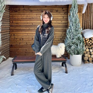 官网女装夏易菲韩系立领排骨羽绒服休闲套装女冬2026新款今年流行