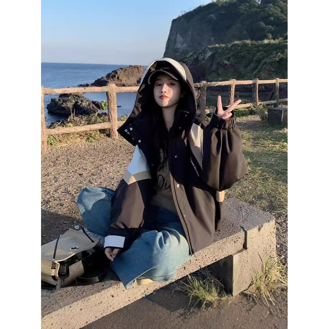 官网女装夏易菲韩系穿搭连帽冲锋衣外套新款冬季街头时尚拼接派克,女装/女士精品,羽绒服,淘宝优惠券,粉丝福利购,淘宝优惠卷