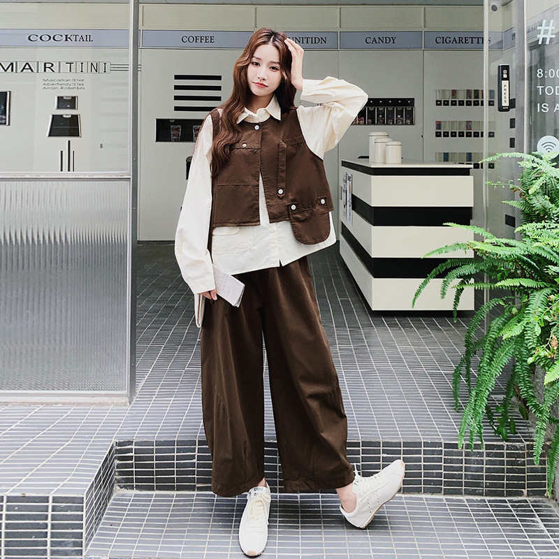 官网女装夏易菲实拍2025秋新款盐甜系穿搭减龄休闲衬衫工装马甲显