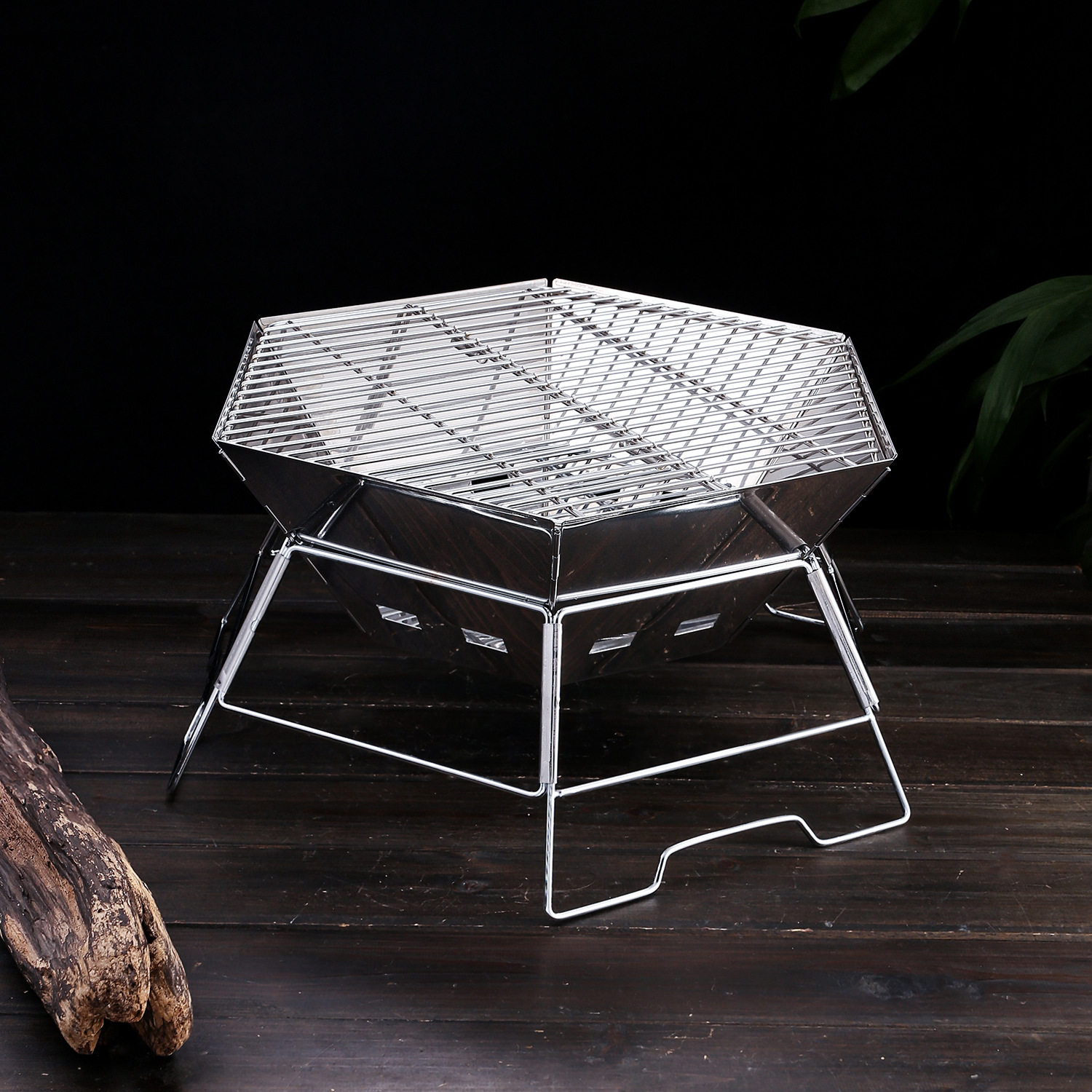 烧烤架柴火炉户外便携式焚火台折叠烧烤炉露营烧烤架火盆篝火架