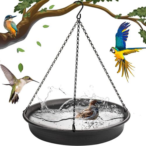 跨境鸟浴盆birdbath悬挂式喂鸟器户外自动沐浴蜂鸟喂食器花园艺术