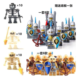 兼容国产小颗粒积木火影忍者三方人仔古代骷髅中世纪罗马士兵拼装