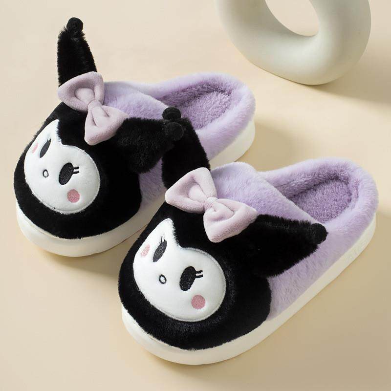 。可爱小羊棉拖鞋女包跟冬季室内家居厚底防滑月子鞋加绒保暖毛拖