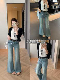 26年春款！【JIAJIATMMT木里】细闪烫金微喇弹力显瘦牛仔裤5602