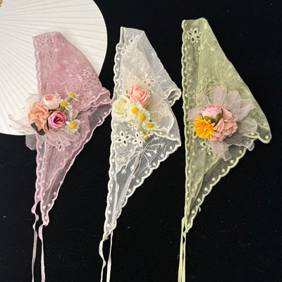 汉服田园风三角头巾头饰