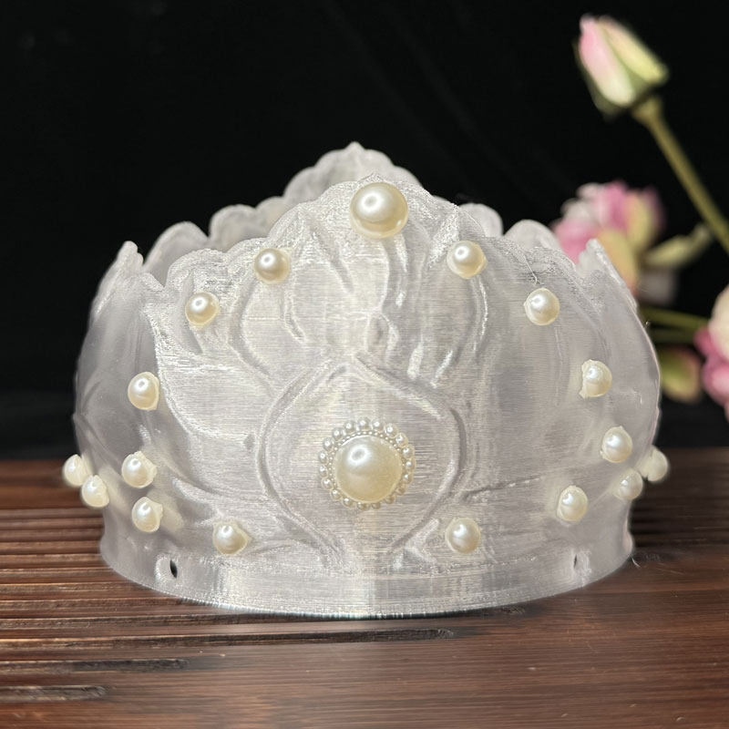 《多宝》宋制发冠头饰 汉服配饰发饰3d打印仙气莲花发冠