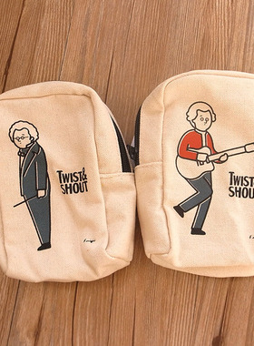 19年新品日本Seiji Matsumoto salut手绘帆布简约化妆包收纳包女