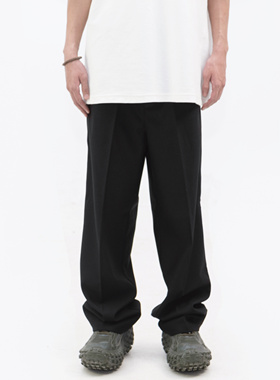 E86BRAND 西装面料直筒长款西裤VIBE风重磅纯色休闲西裤男