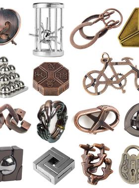 Puzzle十级 98件全套装 孔明鲁班锁解锁扣压成人学生烧脑益智玩具