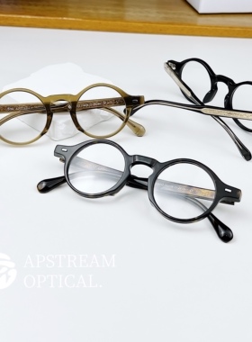 APSTREAM 手造日本进口板材卷草纹复古波士顿圆框眼镜架 TV/R532