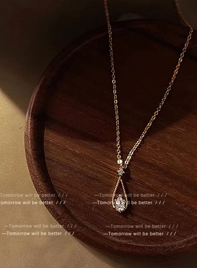一眼万年~法式通勤锆石锁骨链女轻奢设计感超仙气质项链送闺蜜