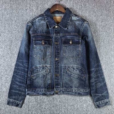 双R 复古做旧OVERALLS牛仔夹克16oz机车重工水洗口袋工作外套