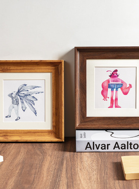 正方形画框空框装裱国画字画书法十字绣相框框架挂墙定制任意尺寸