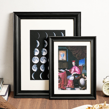 复古黑色相框摆台a3木质油画框A4实木画框空框装裱挂墙8k卡纸定制