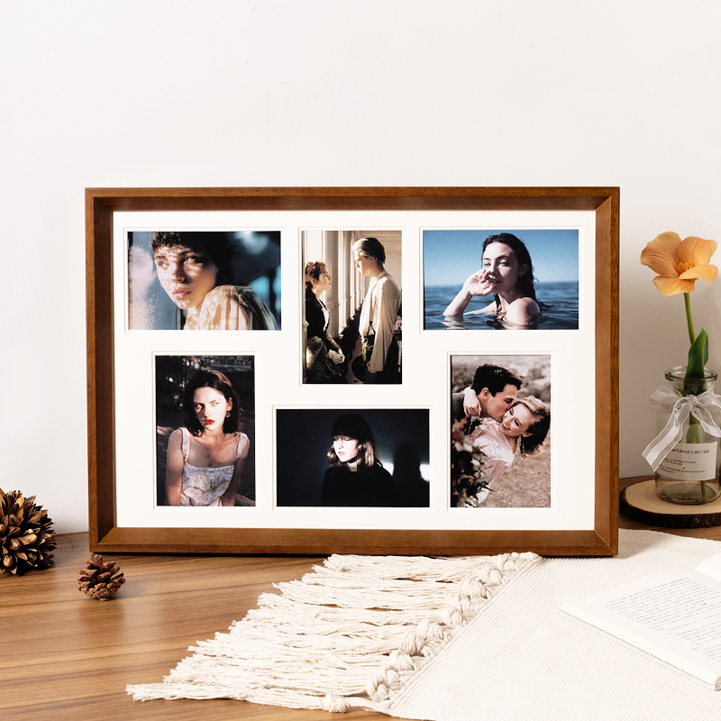 实木九宫格相框情侣diy定制
