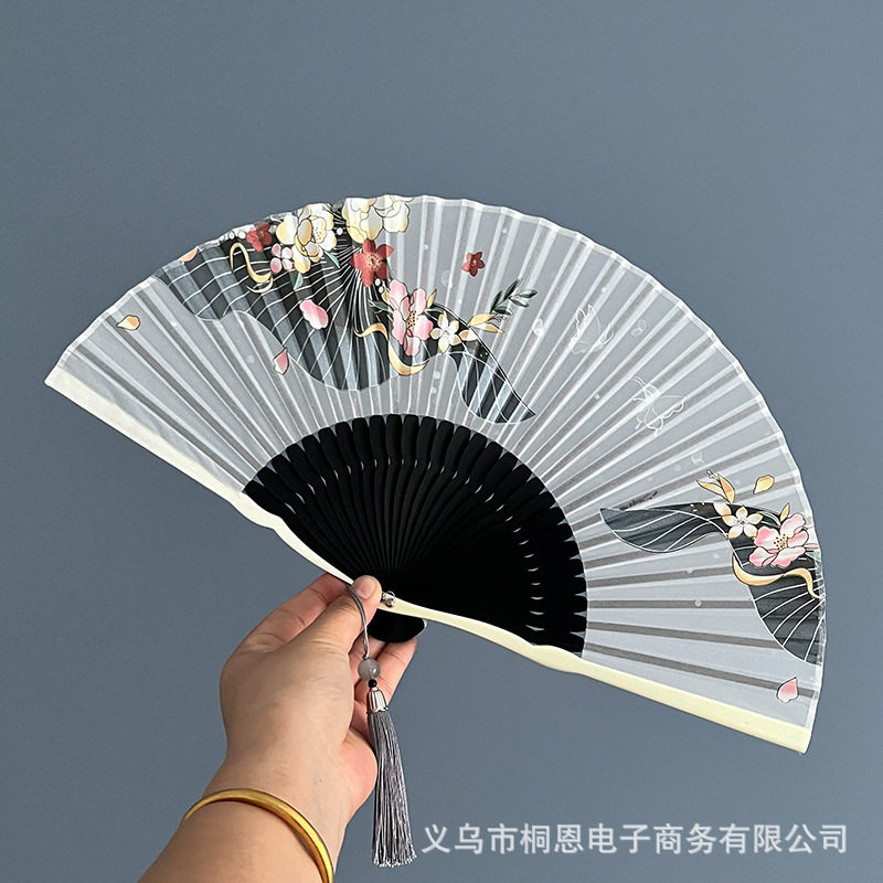 扇子折扇中国风复古风夏天随身清新小扇子古代仙气汉服舞蹈折叠扇图片