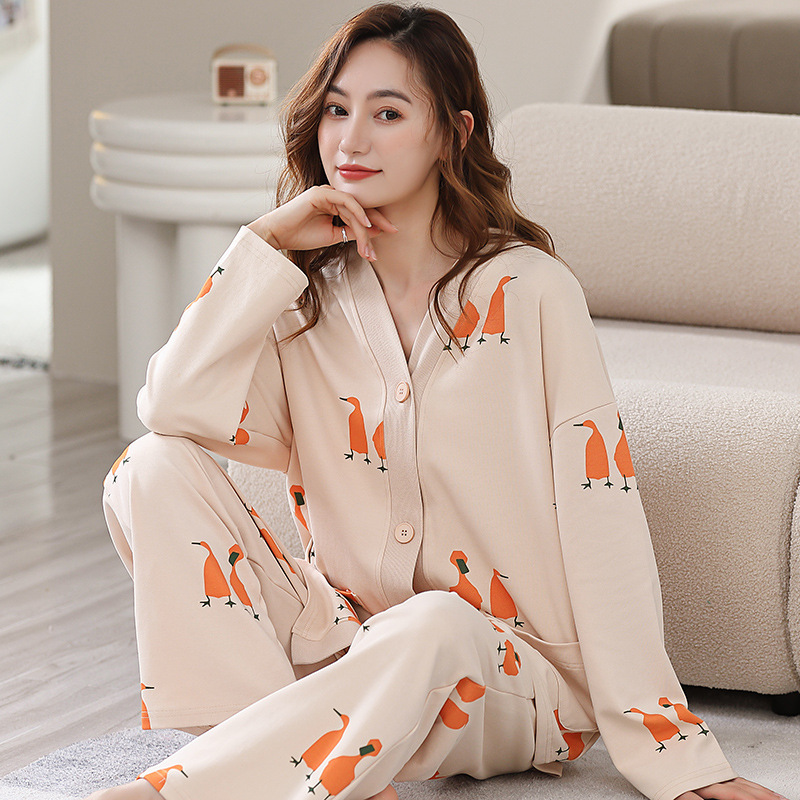 睡衣春秋款2025新款纯棉布料全棉日系和服大码长袖家居服女网红风