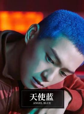 蓝色染发膏男士专用湖泊蓝天使蓝月之蓝紫色克莱茵蓝灰色学生可用