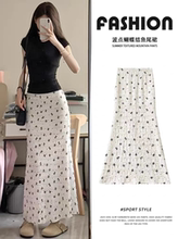 【小乐专享】白色蕾丝半身裙女春夏2025新款小个子拖地包臀裙