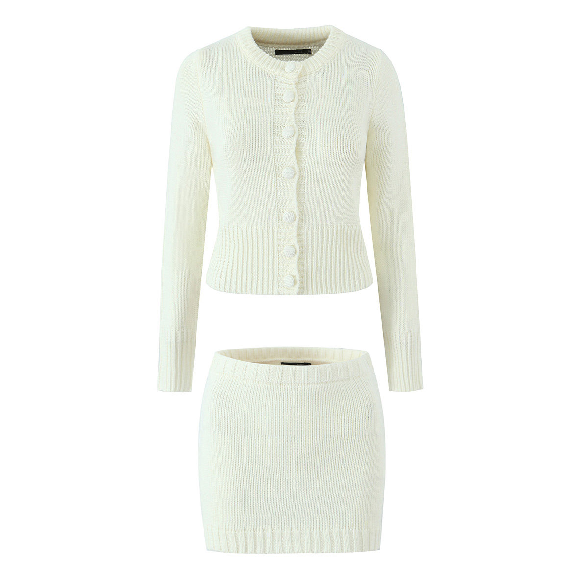 包邮法式气质收腰显瘦圆领长袖针织开衫女+高腰半身裙两件套套装,女装/女士精品,时尚套装,淘宝优惠券,粉丝福利购,淘宝优惠卷