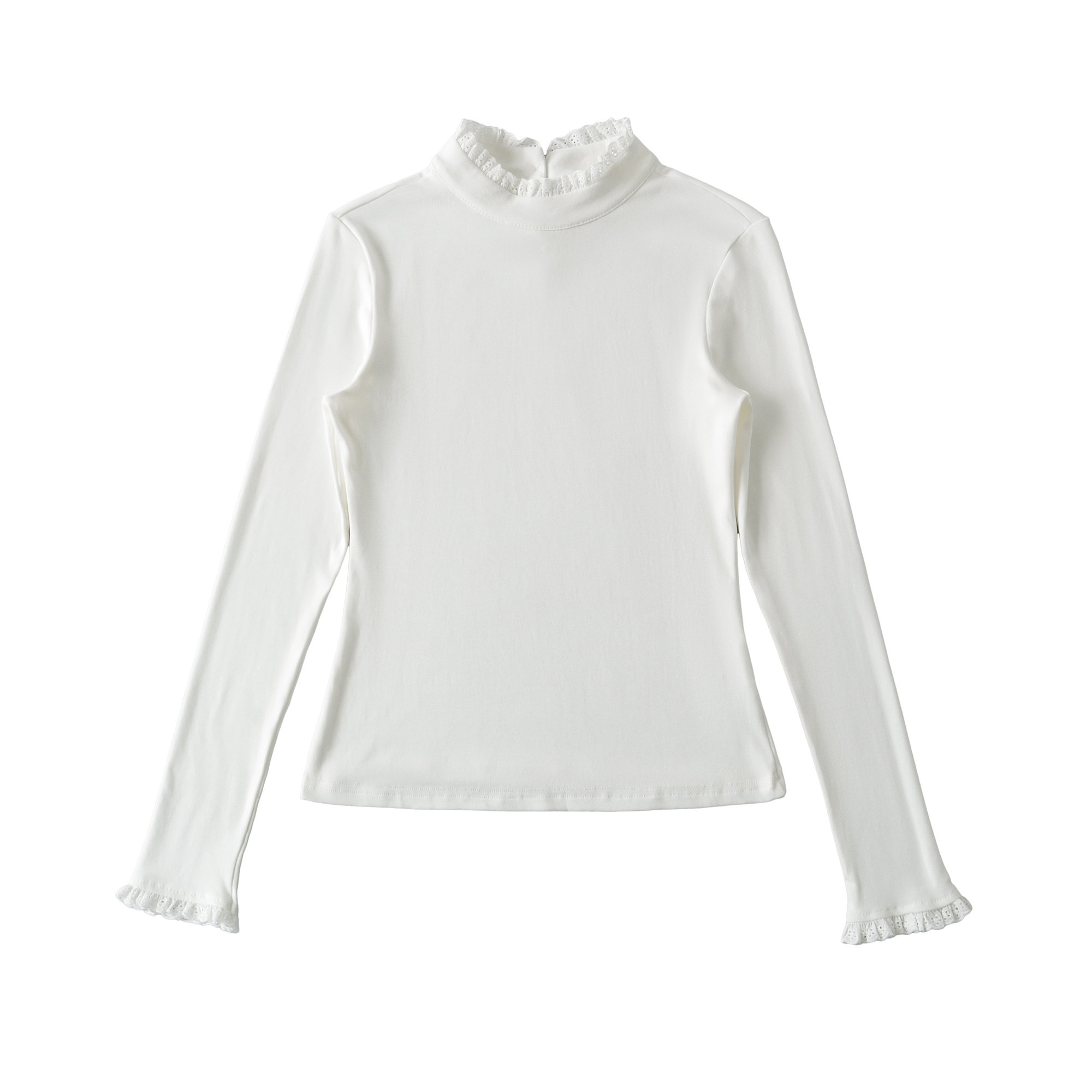 包邮秋冬新款甜美蕾丝花边半高领长袖T恤女修身显瘦百搭打底上衣,女装/女士精品,T恤,淘宝优惠券,粉丝福利购,淘宝优惠卷