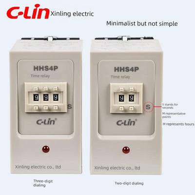 新灵时间继电器Hhs4P/Js14P 9.9S/99S/999M数字Dc24/Ac220V定时器