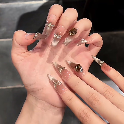 橘指大方穿戴美甲手工定制美拉德