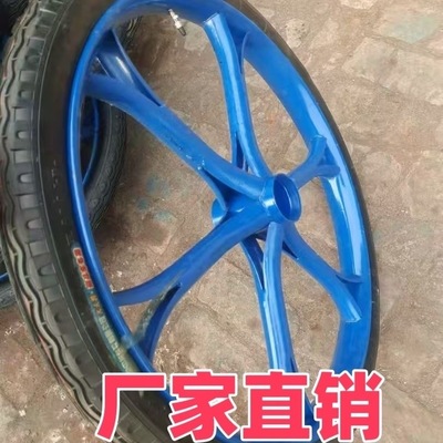 工地斗车实心轮胎子手推车斗车建筑工地加重工地斗车轮子实心轮胎