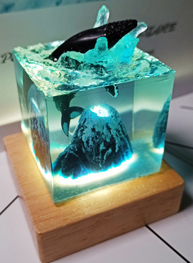 创意电脑usb床头小夜灯树脂礼物