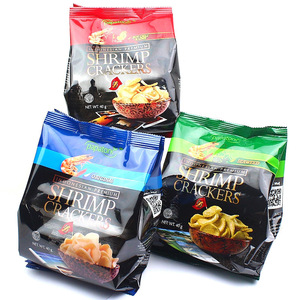 印尼进口Papatonk啪啪通鲜虾片40g/包 冬阴功海苔原味零食品