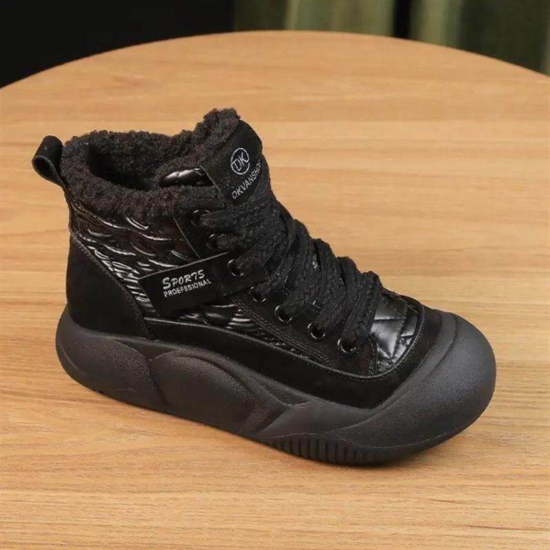 欧洲站马丁短靴子女冬季加绒保暖居家棉拖/棉鞋