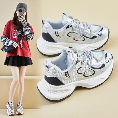ins韩版新款老爹鞋女2025春季学生运动跑步休闲厚底增高街拍Q6006