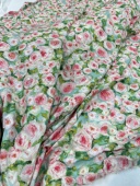 国产 春日蔷薇全棉印花布 莫奈花园系列
