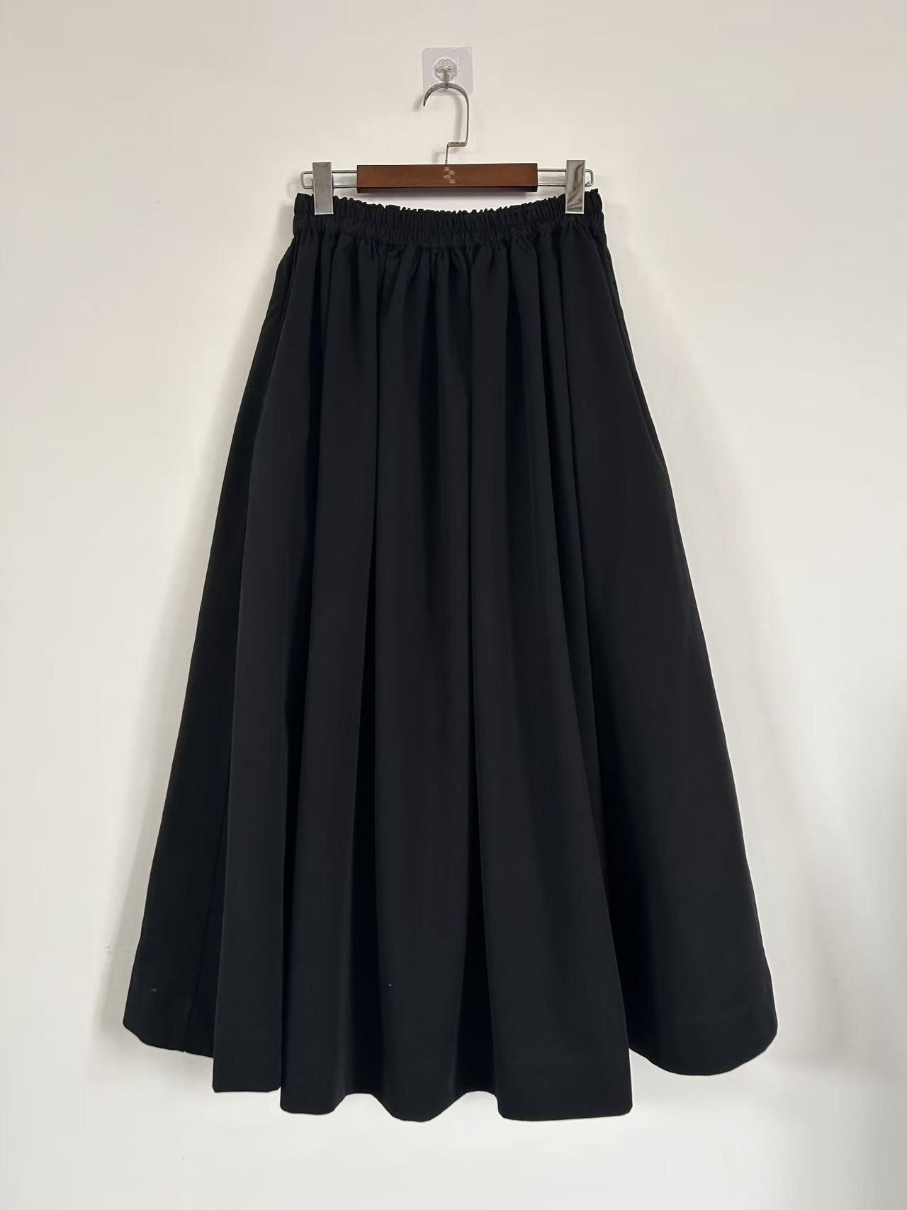 风舞蝶裳手工制作 定制版纯色棉麻秋季半身裙 黑色秋季色卡可选