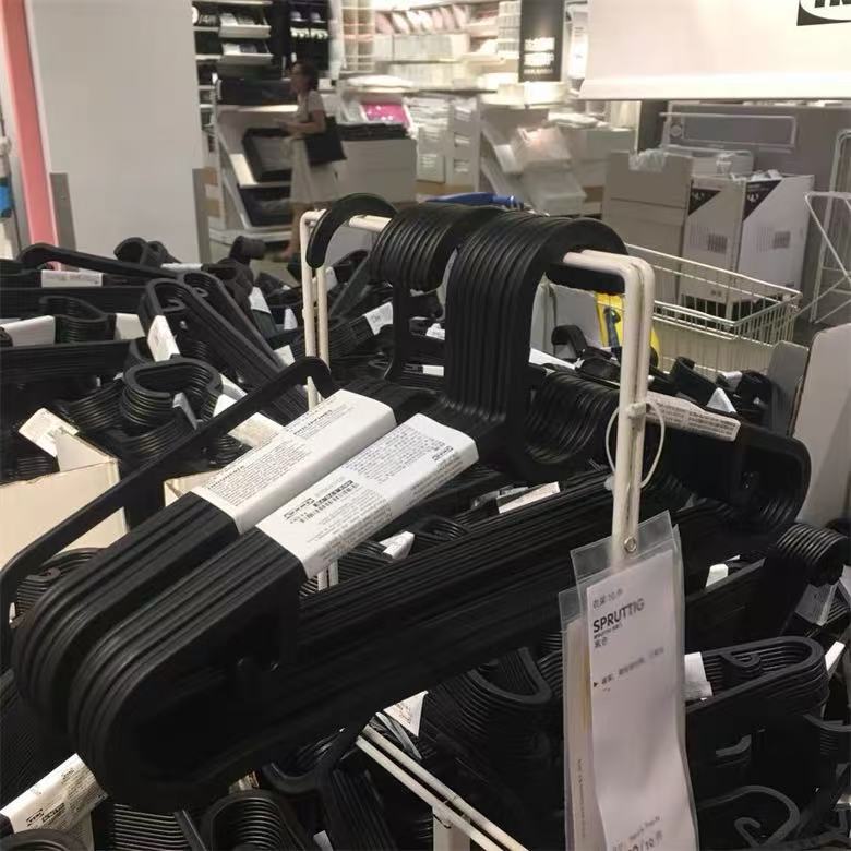 IKEA宜家埃斯汀衣架晒衣架晾衣挂衣柜10件装衣架撑无痕 防滑衣架