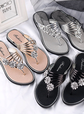 2024女士拖鞋夏季凉拖新款平底夹脚女鞋轻便拖鞋女外穿休闲人字拖