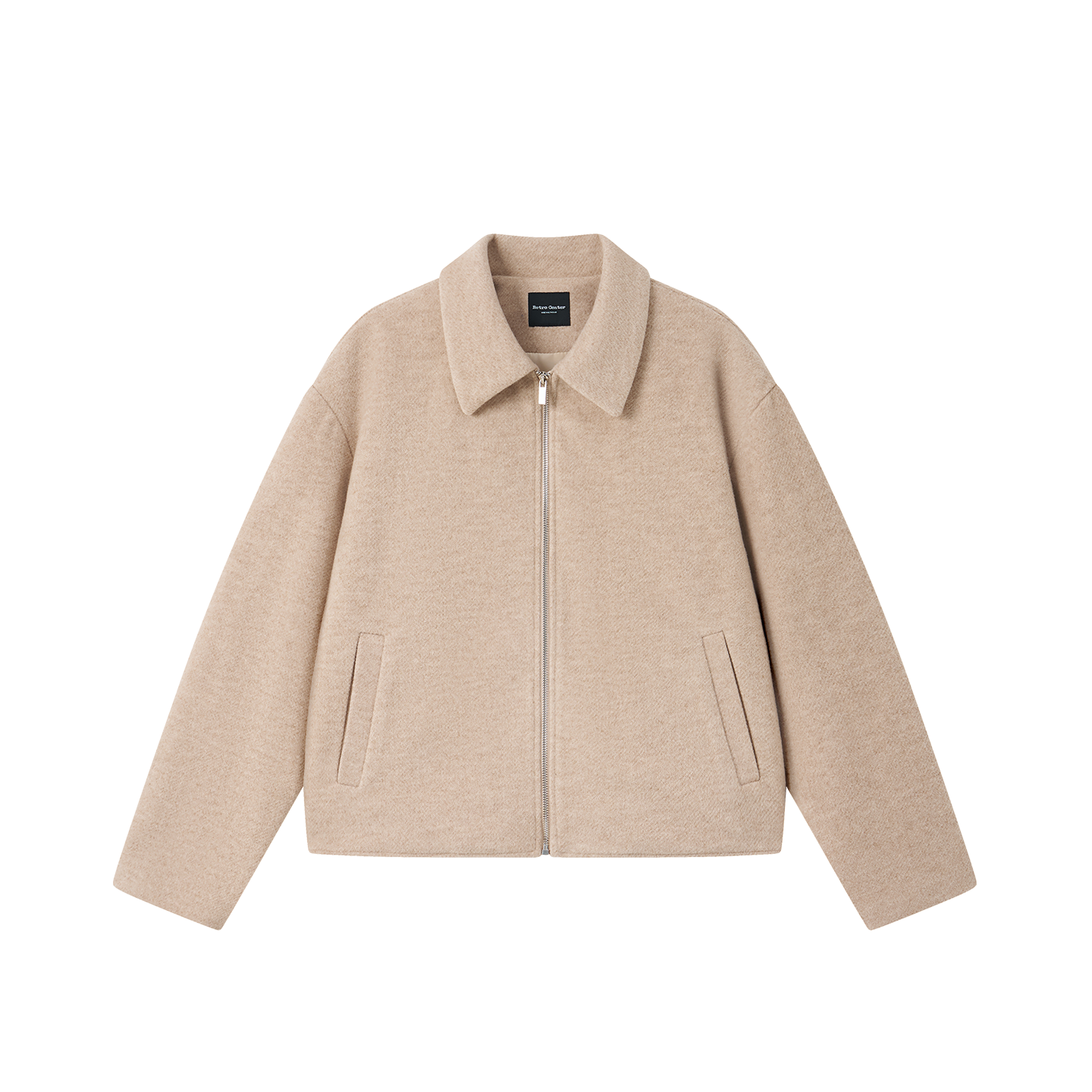 RCTNCLUB（RC）斜纹肌理翻领羊毛混纺夹克外套/短宽廓形/新贵老钱