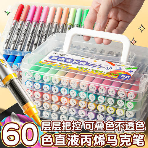 60自动控墨直液式丙烯马克笔