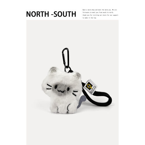 可爱毛绒灰猫玩偶公仔包包挂件