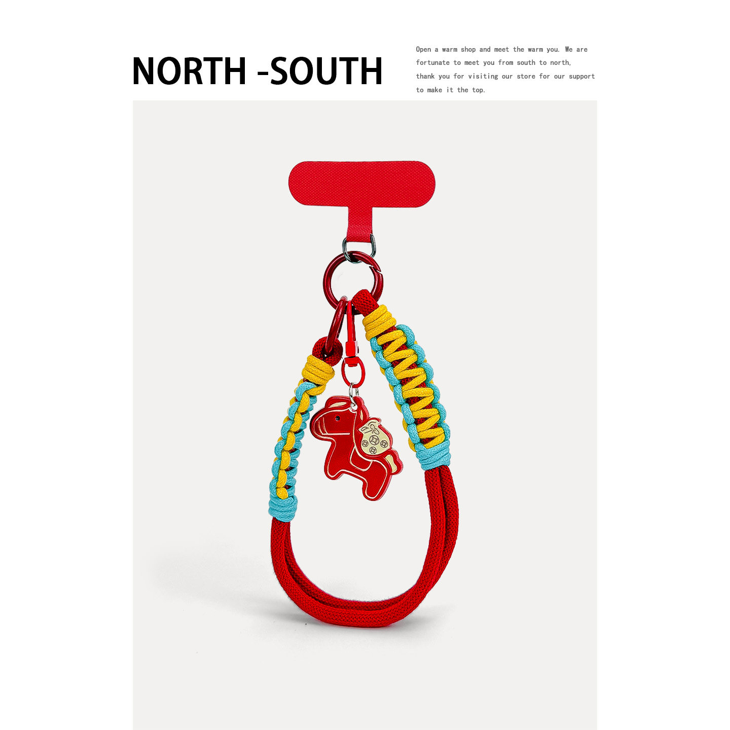 马年手机挂绳腕带女生小马包包挂件T扣中国红钥匙扣挂饰新年礼物