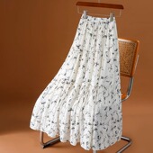 新款 法式 碎花雪纺半身裙女2026春季 显瘦a字宽松伞裙中长蛋糕裙子