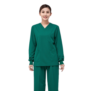 洗手衣高端弹力长袖短袖医生服男女刷手服手术室工作服美容院口腔