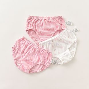 出口童装源头工厂弹力吸汗透气不夹pp纯棉女孩儿童面包三角裤内裤