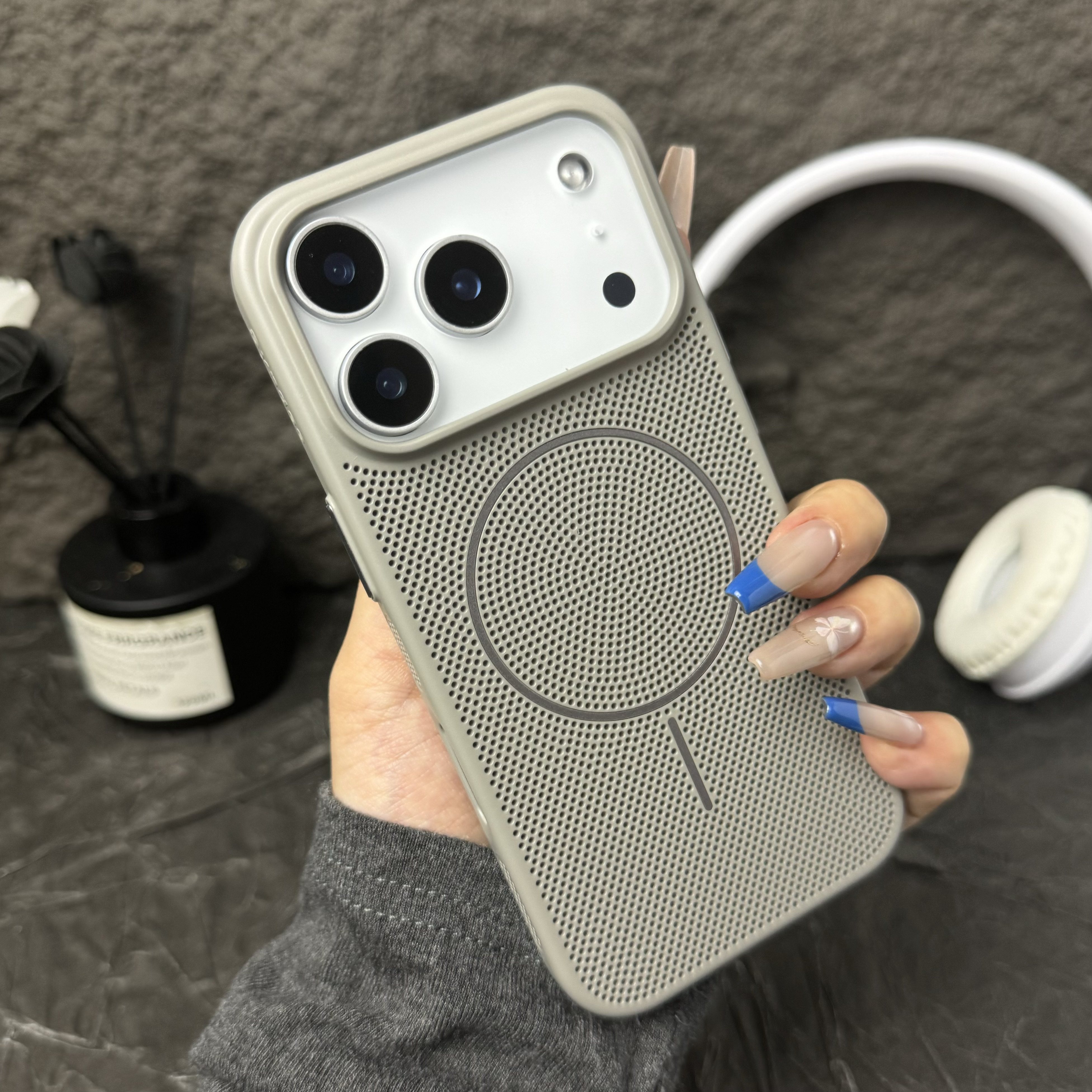 超薄磁吸适用苹果17promax手机壳新款iphone17pro冰感散热17Air网孔16plus高级感15pm透气14男女13防摔硬外壳