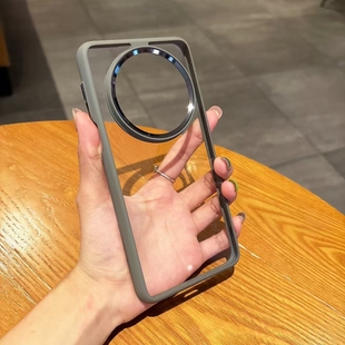适用于华为mate70pro手机壳高级感金属镜头框mate70pro+亚克力透明背板mate70简约男女手机保护套防摔mate80