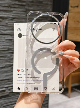 小众简约适用于荣耀magic8pro手机壳透明磁吸magic8轻薄高级感magic7pro情侣时尚PC硬壳magic7保护套