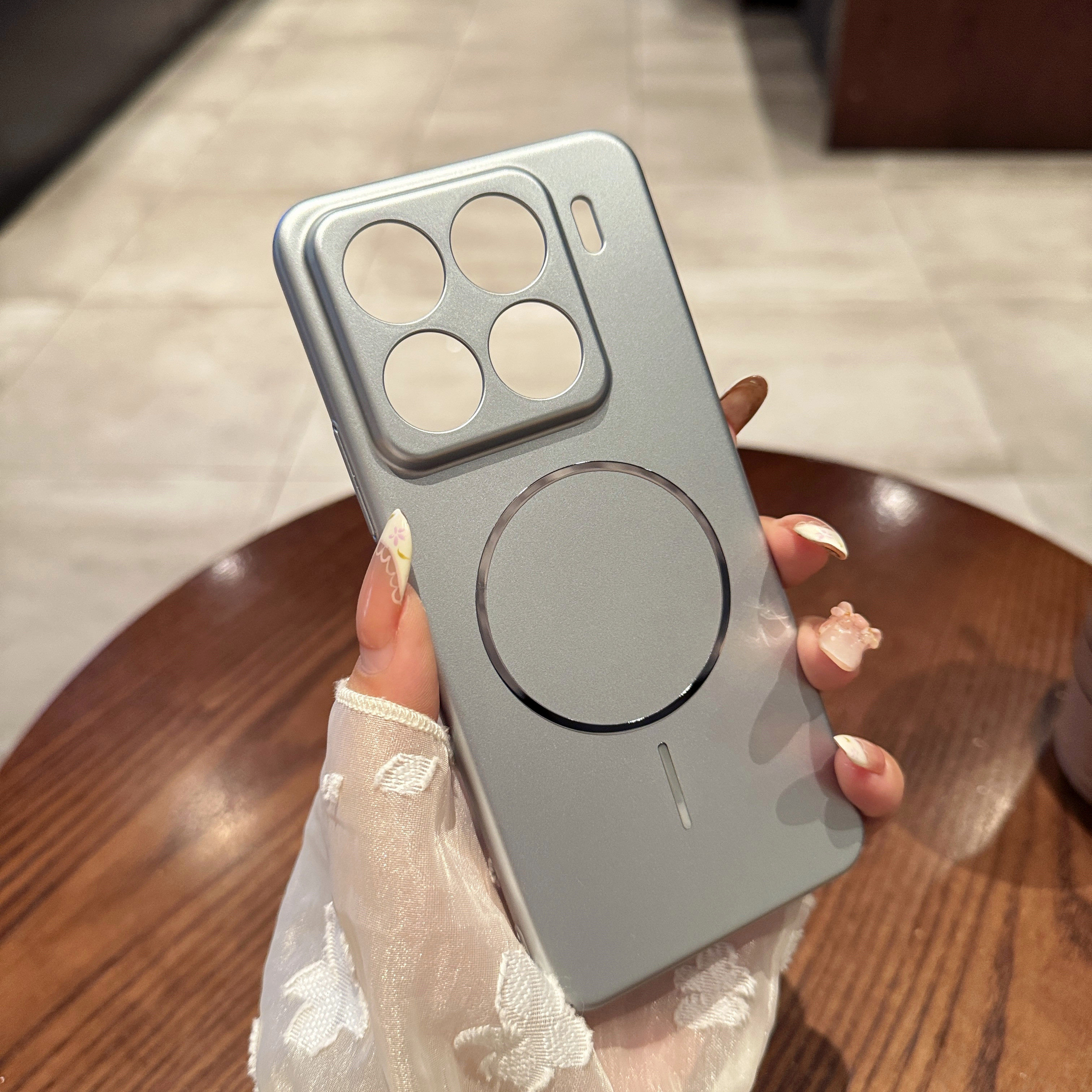 新款超薄金属漆适用于小米15手机壳细圈磁吸小米15pro磨砂轻薄Xiaomi14pro全包pc硬壳小米14高级感情侣防摔