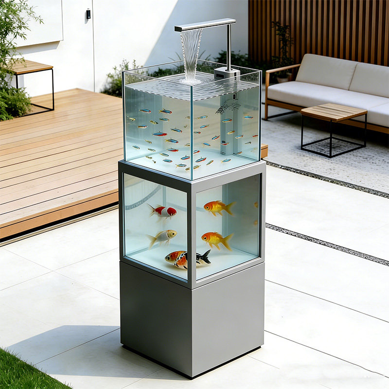 天方夜谭阳台不锈钢鱼池花箱金属流水摆件室外露台庭院水景瀑布