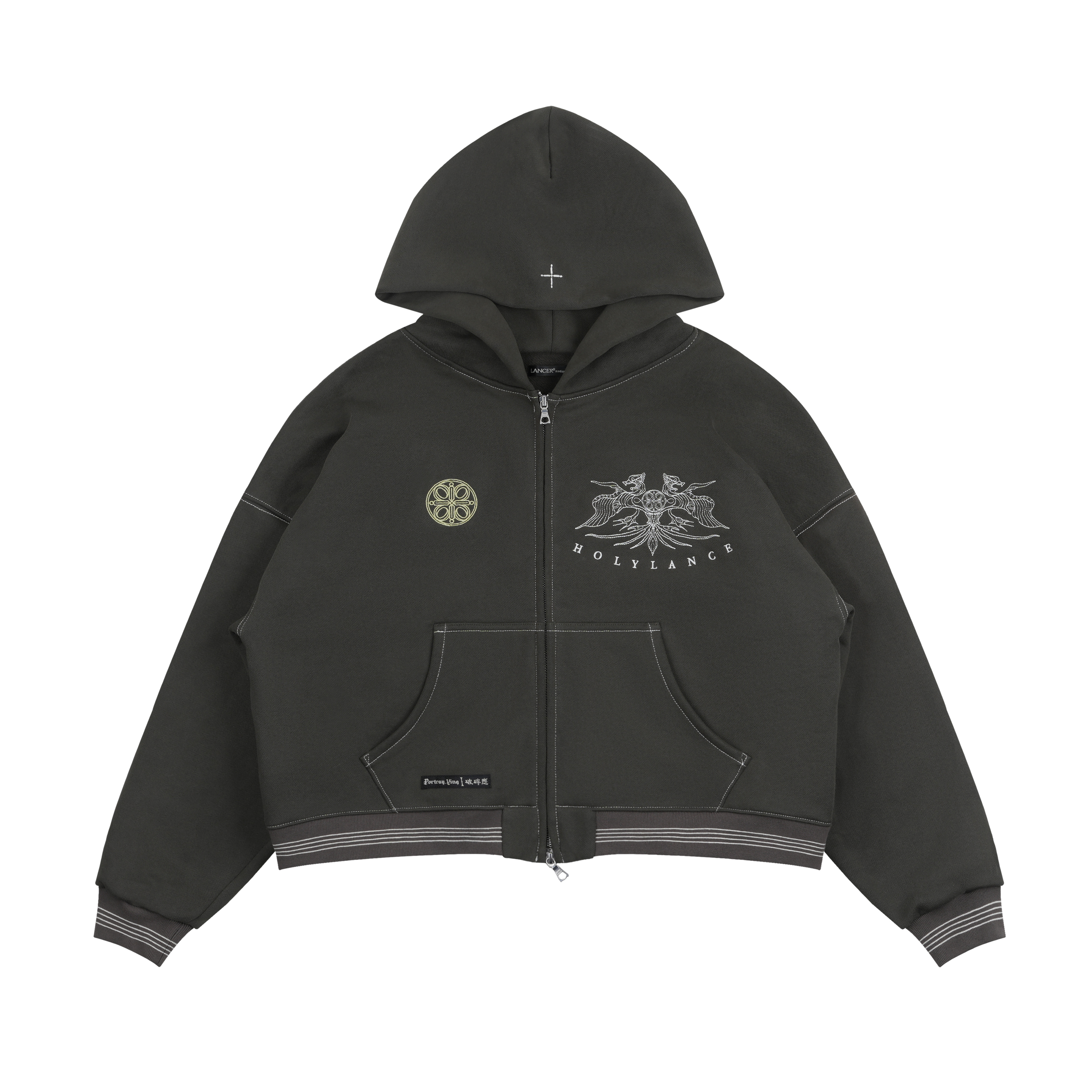 LANCER兰寺應像复古绣花宽松卫衣