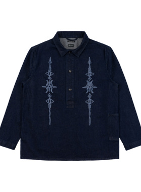 LANCER(兰寺) AW20 CELADON DENIM JACKET 图腾印花工装牛仔夹克